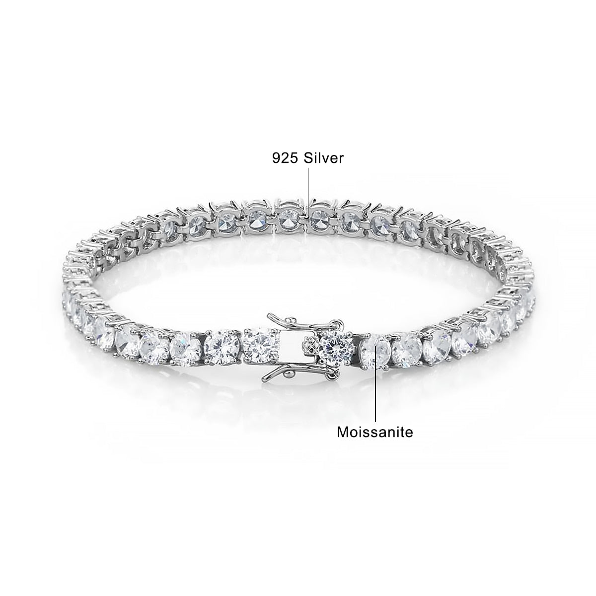 Luxury Real Moissanite Tennis Bracelet For Women